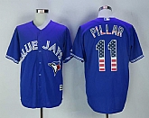 Blue Jays 11 Kevin Pillar Royal USA Flag Cool Base Baseball Jerseys Dzhi,baseball caps,new era cap wholesale,wholesale hats